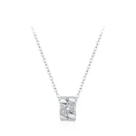 Circle Rotating Pendant Necklace Sterling Silver