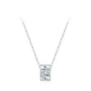 Circle Rotating Pendant Necklace Sterling Silver