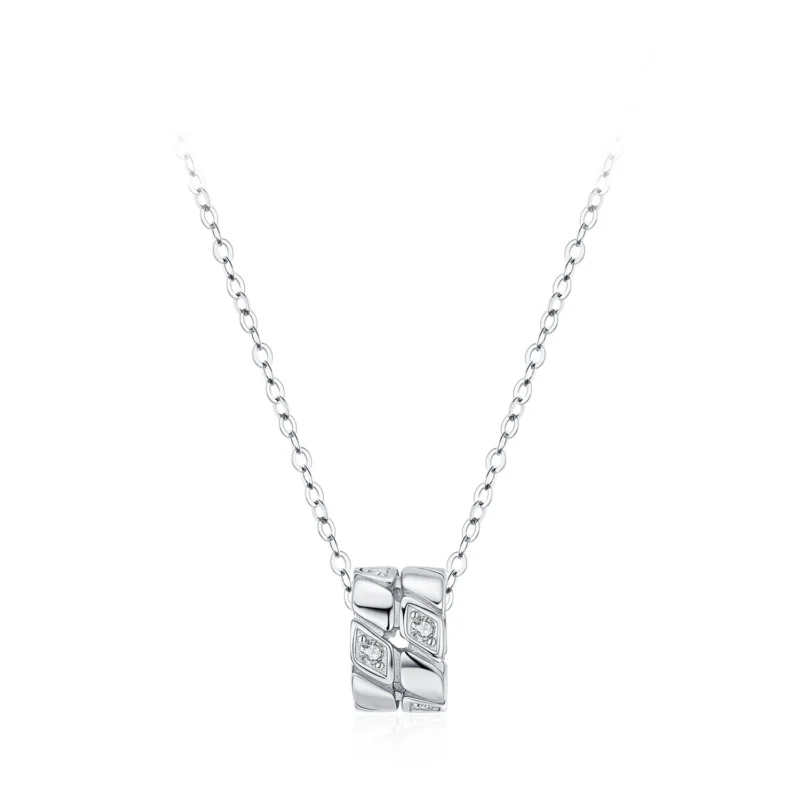 Circle Rotating Pendant Necklace Sterling Silver