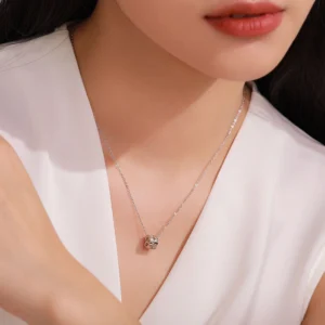 Circle Rotating Pendant Necklace Sterling Silver