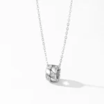 Circle Rotating Pendant Necklace Sterling Silver