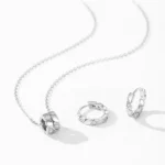 Circle Rotating Pendant Necklace Sterling Silver