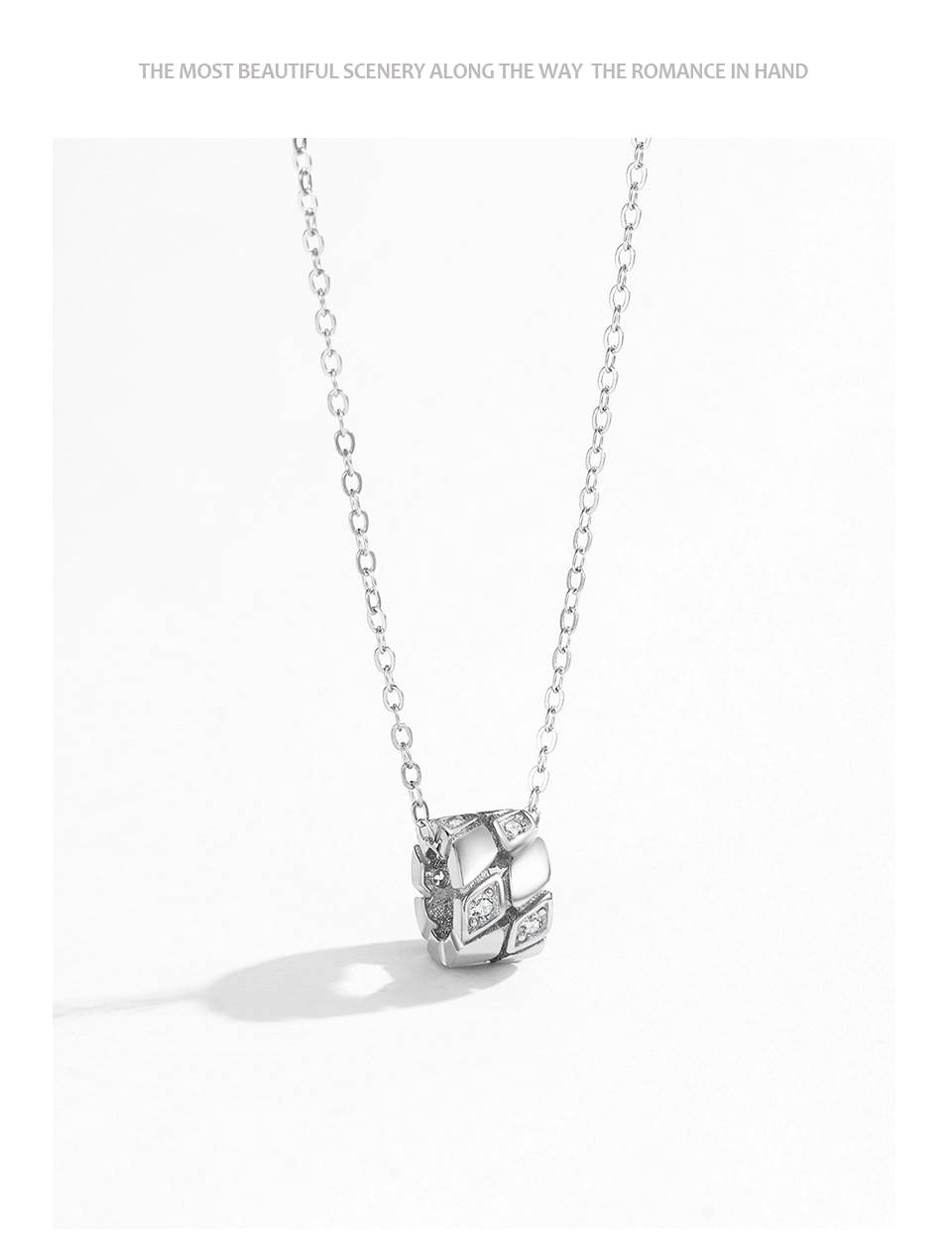 Circle Rotating Pendant Necklace Sterling Silver