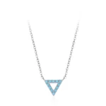Triangle Turquoise Pendant Necklace Sterling Silver