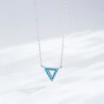 Triangle Turquoise Pendant Necklace Sterling Silver