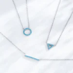 Triangle Turquoise Pendant Necklace Sterling Silver