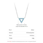 Triangle Turquoise Pendant Necklace Sterling Silver