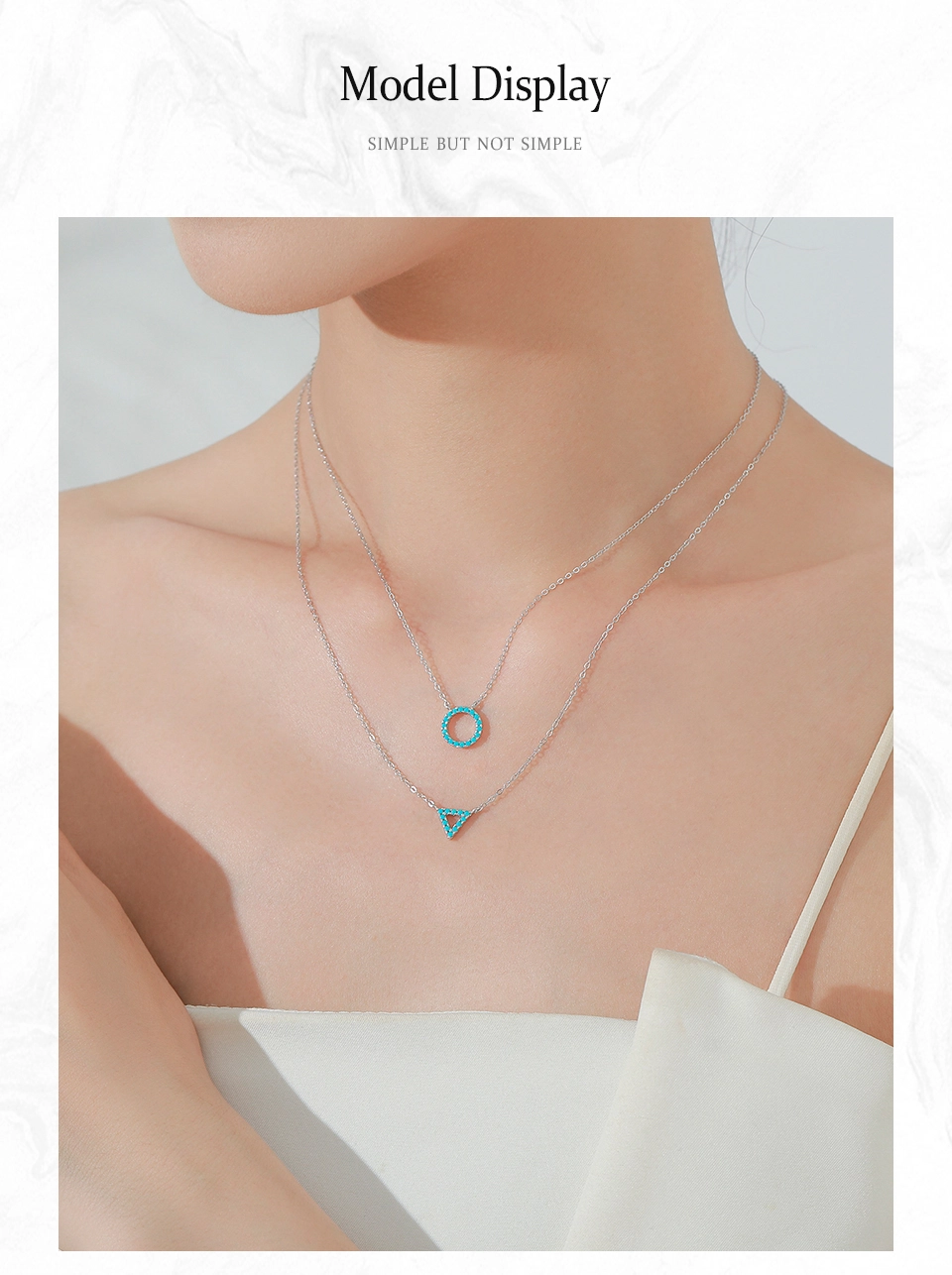 Triangle Turquoise Pendant Necklace Sterling Silver