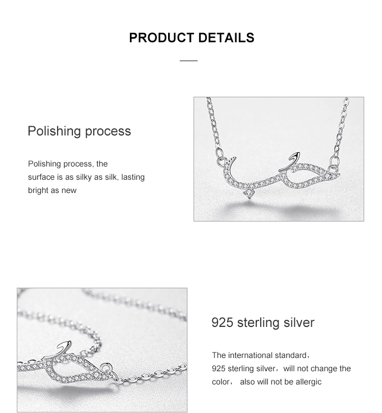 Line Type Pattern Crocodile Necklaces Sterling Silver