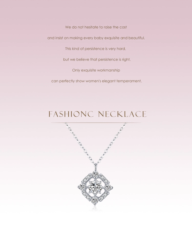 Round Square Geometric Design Necklace Sterling Silver