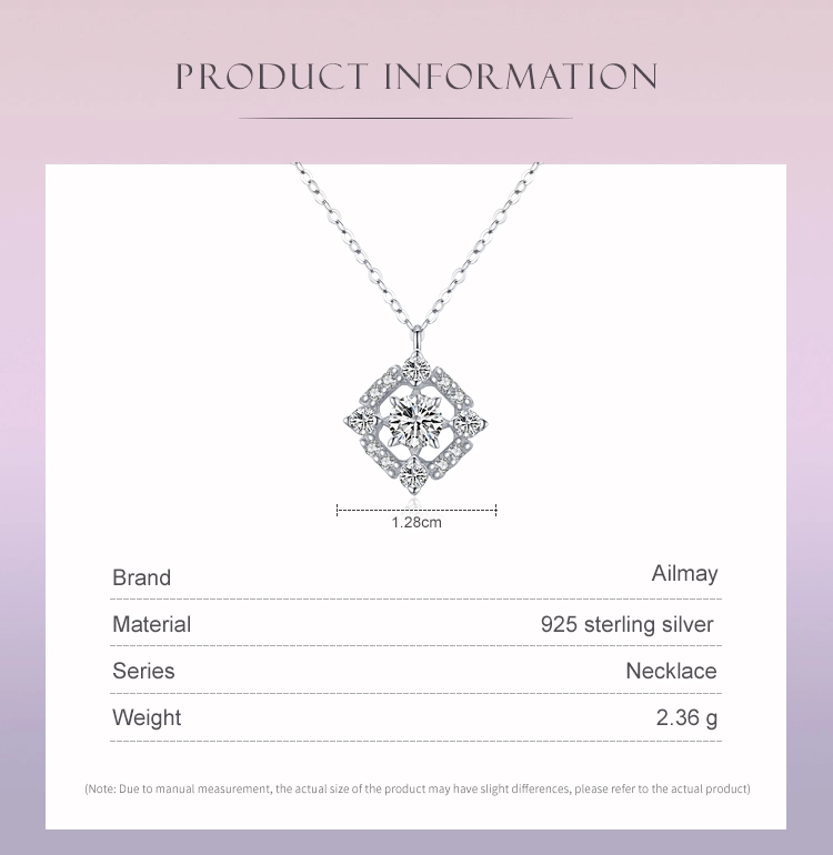 Round Square Geometric Design Necklace Sterling Silver