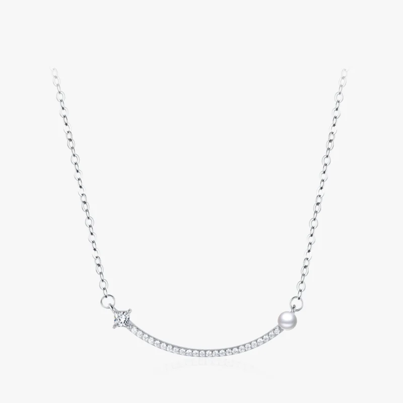 Smile Lucky Pearl Pendant Necklace Sterling Silver