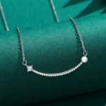 Smile Lucky Pearl Pendant Necklace Sterling Silver