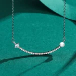 Smile Lucky Pearl Pendant Necklace Sterling Silver