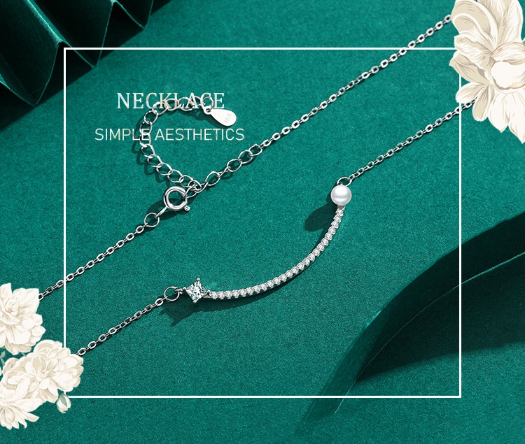 Smile Lucky Pearl Pendant Necklace Sterling Silver