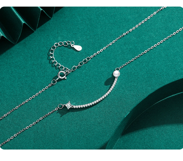 Smile Lucky Pearl Pendant Necklace Sterling Silver