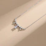 CZ Water Drop Shape Pendant Necklace Sterling Silver