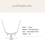CZ Water Drop Shape Pendant Necklace Sterling Silver