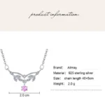 Pink Zircon Water Drop Design Necklace Sterling Silver
