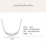 CZ With Flower Shape Pendant Necklace Sterling Silver