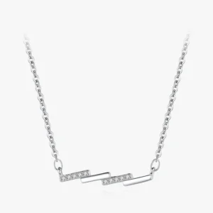 925 Sterling Silver Luxury Geometric Square Design Pendants Necklaces