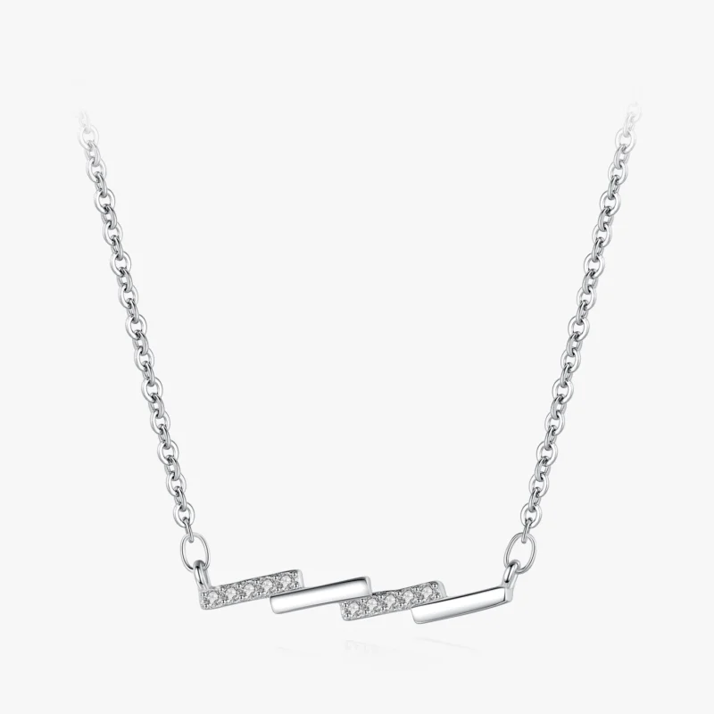 925 Sterling Silver Luxury Geometric Square Design Pendants Necklaces
