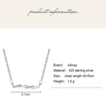 925 Sterling Silver Luxury Geometric Square Design Pendants Necklaces
