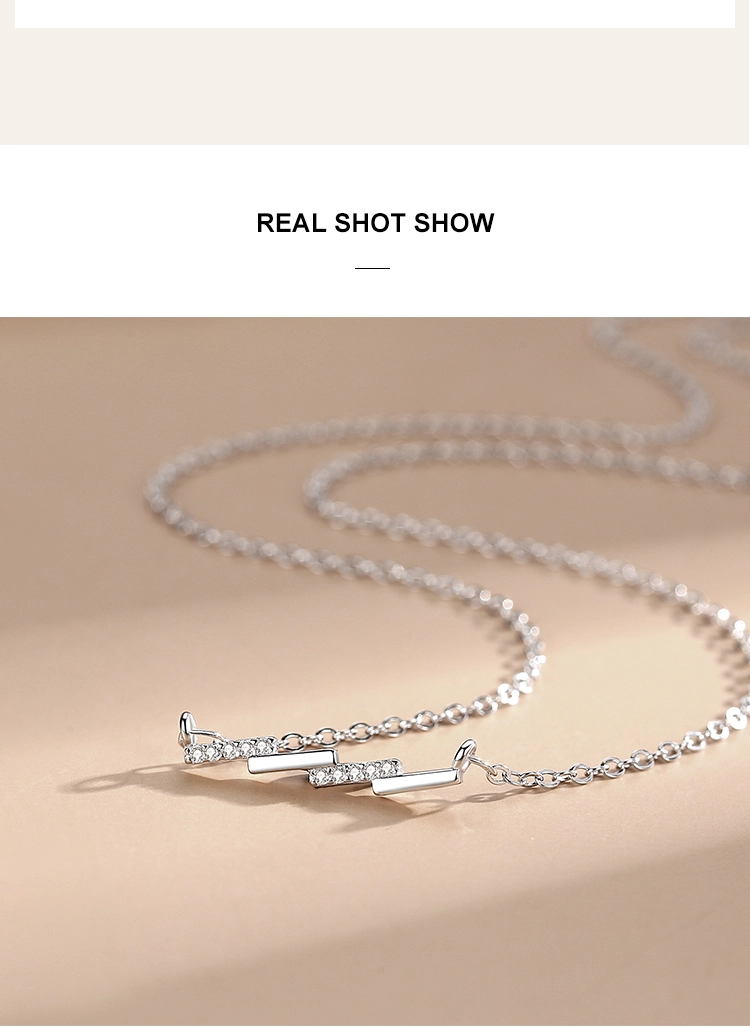 925 Sterling Silver Luxury Geometric Square Design Pendants Necklaces