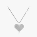 925 Sterling Silver Dazzling Clear CZ Heart Pendant Necklace