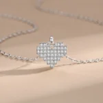 925 Sterling Silver Dazzling Clear CZ Heart Pendant Necklace