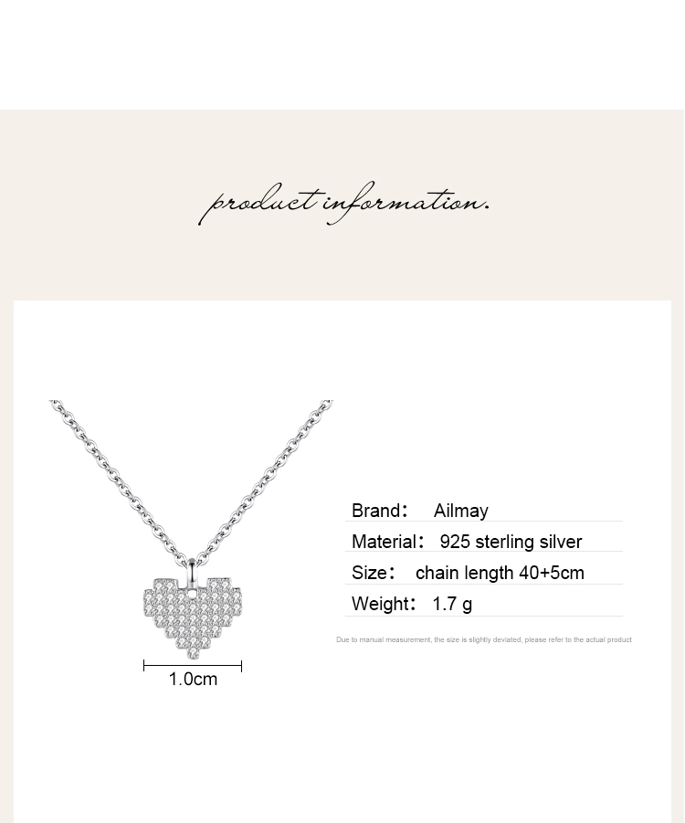 925 Sterling Silver Dazzling Clear CZ Heart Pendant Necklace