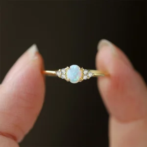 Opal Ring Women Wedding Ring 925 Sterling Silver