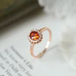 Oval Ruby Engagement Ring Red Zircon Women 925 Pure Silver