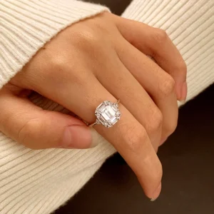 Cube Cluster Women Wedding Ring S925 Sterling Silver
