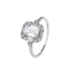 Cube Cluster Women Wedding Ring S925 Sterling Silver
